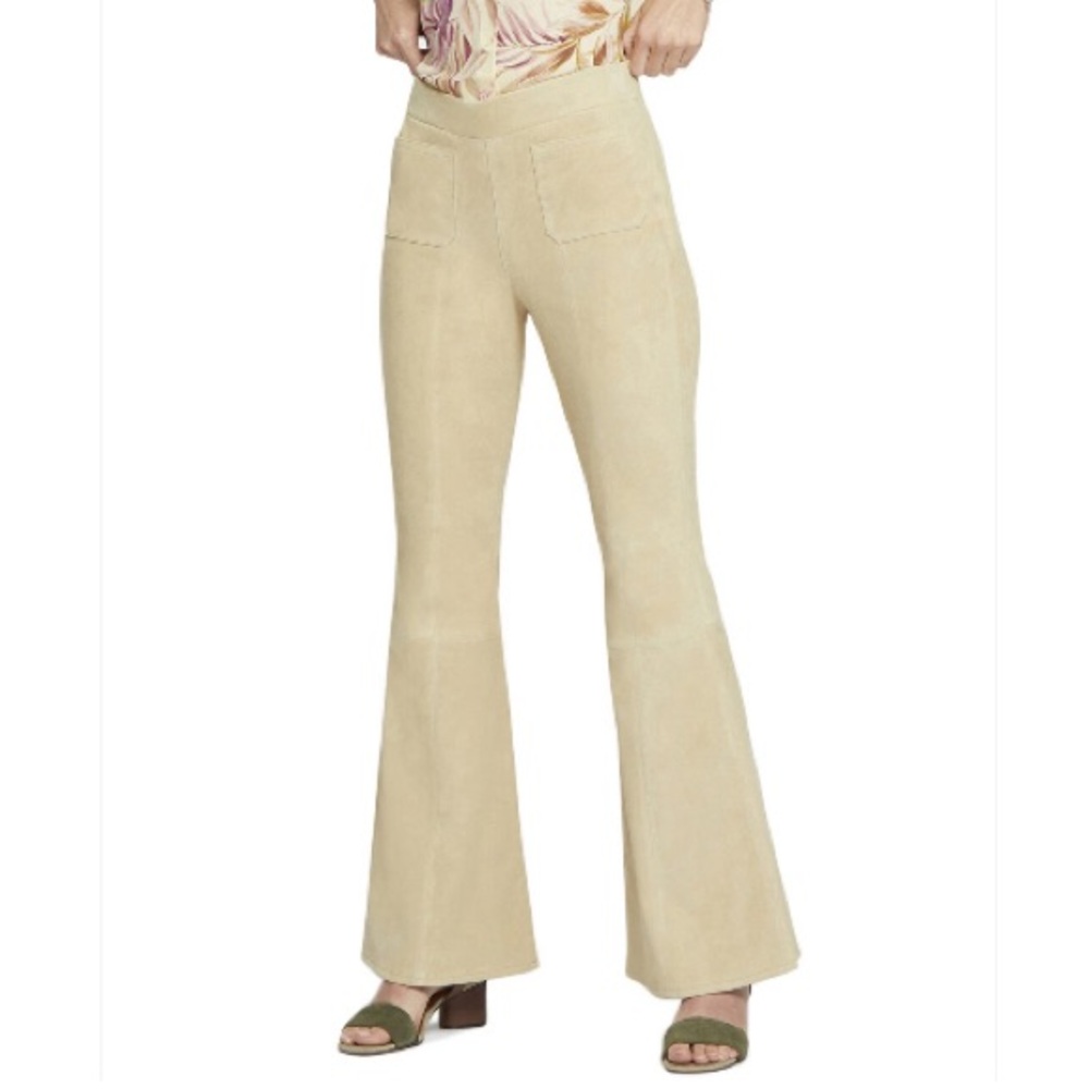 NYDJ Maxi Warm Sand Leather Flare Jean XS